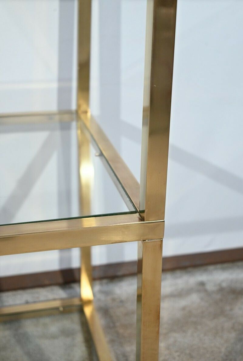 photo furniture 3 Tier Shelf In Brass And Glass, Vandel Style – 1970