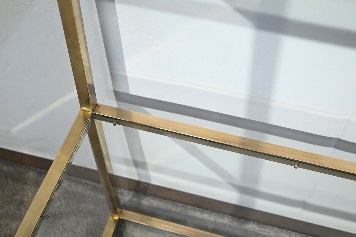 photo for sale 3 Tier Shelf In Brass And Glass, Vandel Style – 1970