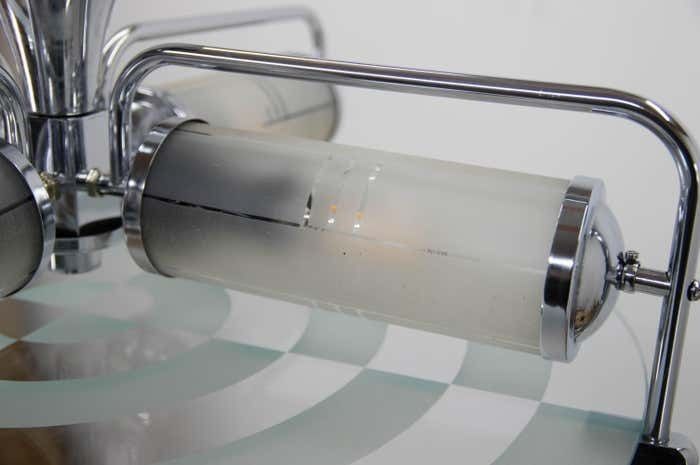 Rare Art Deco / Functionalist Tubular Chandelier, 1930s photo vintage