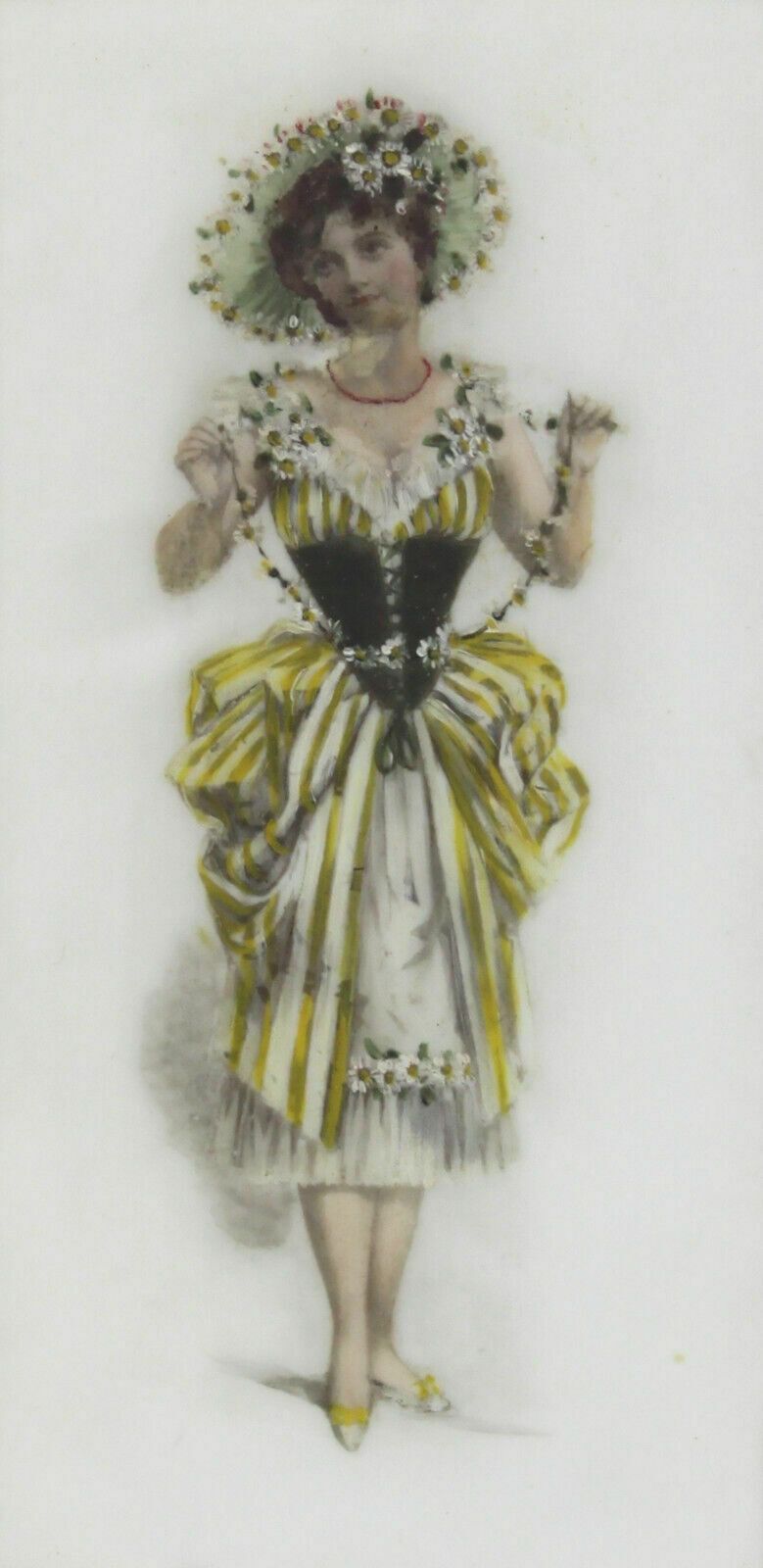 Oil On Ceramic Panel. Portrait Of A French Lady photo furniture