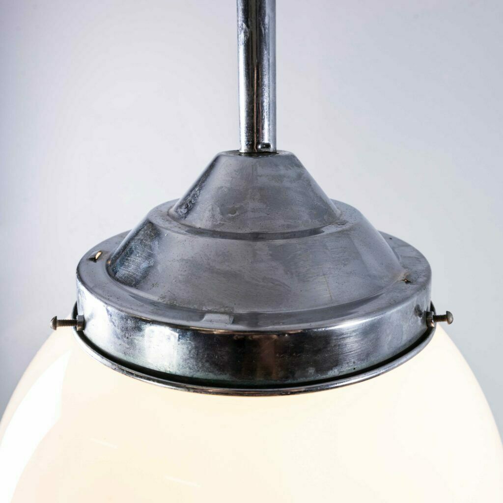 1950’s Original French Tabac Opal Glass Pendant Lamp – Single (958.6) photo 234.0