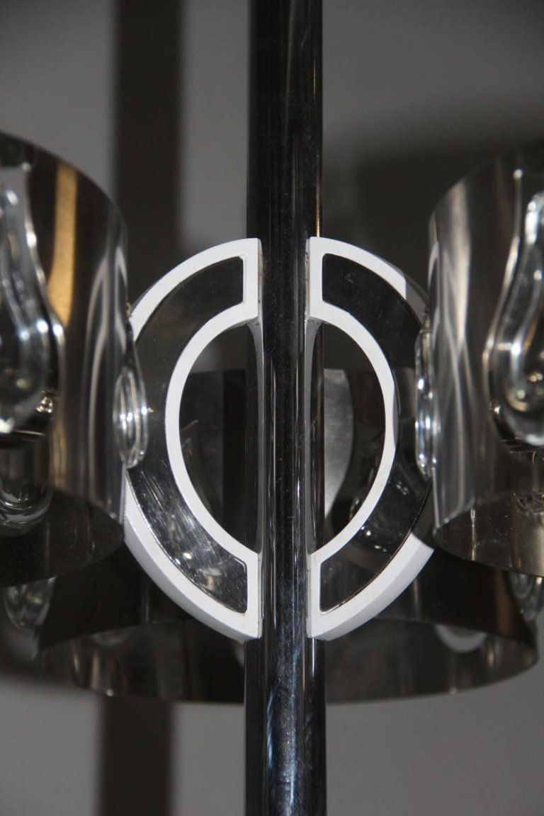 Steel Crystal Chandeliers, 1970s Italian Design photo 2160.0