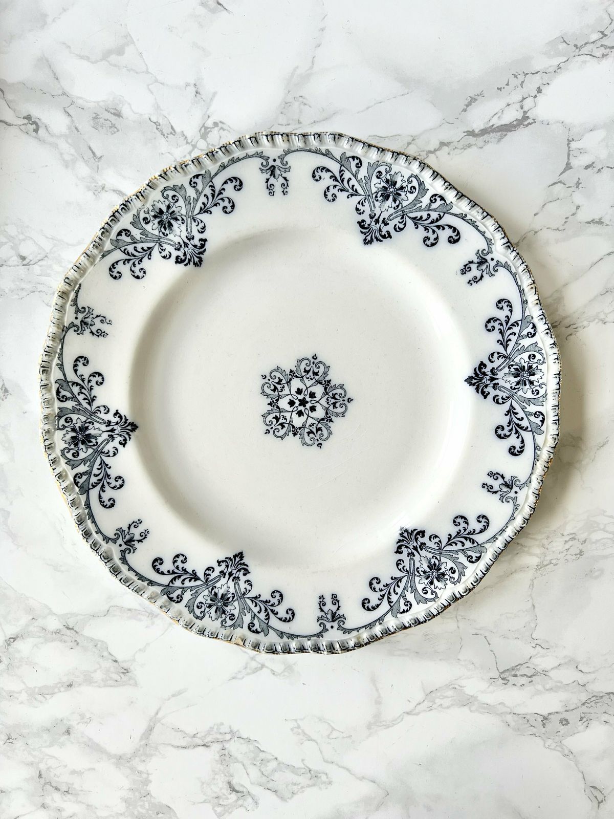 Antique Doulton Burslem Wall Plate Pair English Porcelain Victorian Transferware Dish White Rare Large Mix And Match 1800 Honiton photo Home Decor