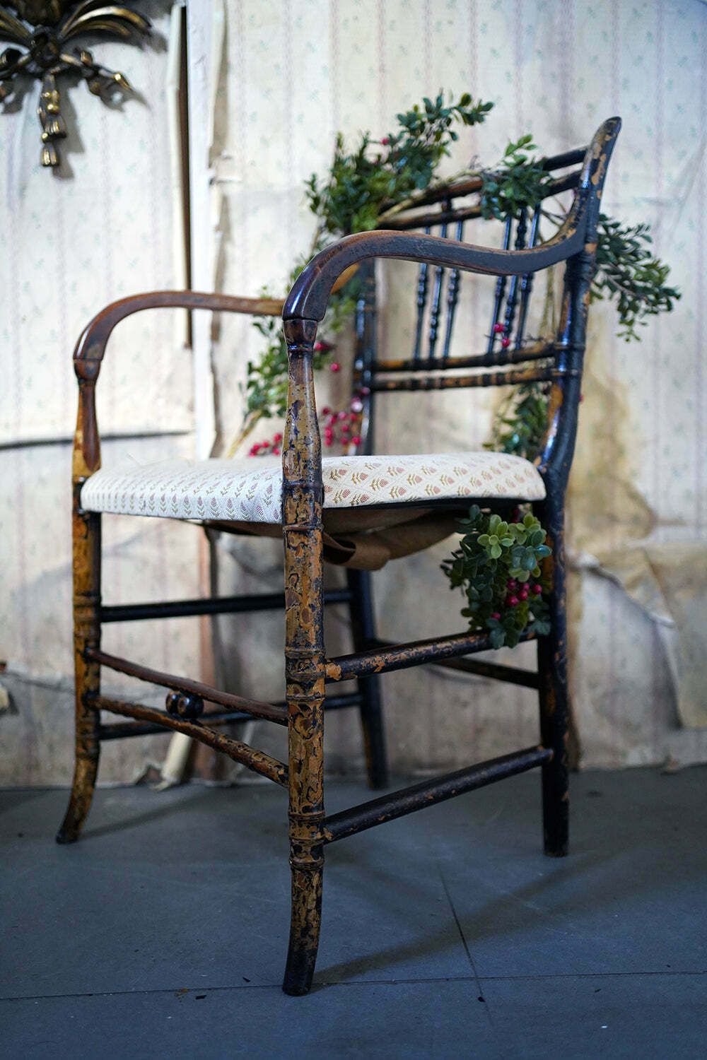 A Regency Period Lacquered Faux Bamboo Armchair C.1820 25 photo for sale