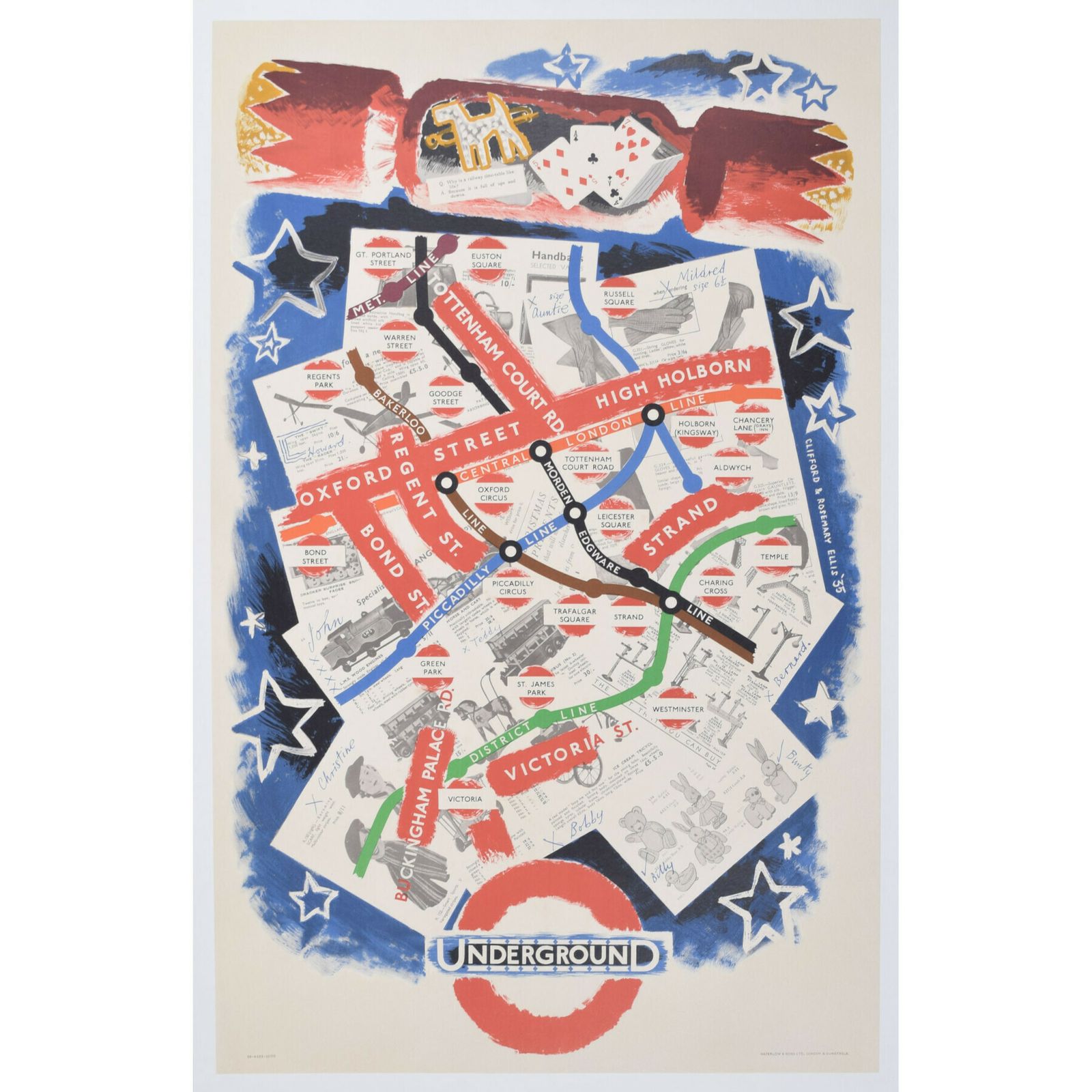 London Underground Map Of London Christmas Poster By Clifford And Rosemary Ellis photo furniture