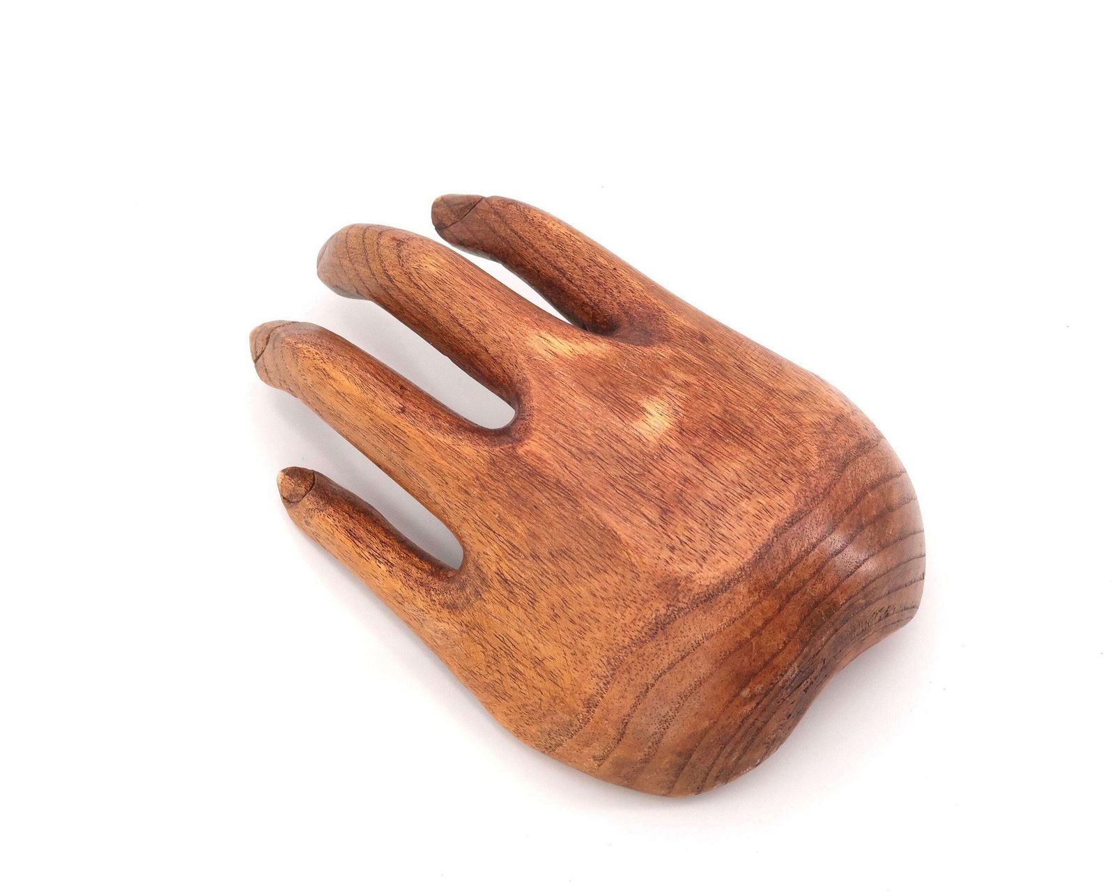 Wood Hand Dish, 1970s / Sculpture, Folk, Boho Chic, Bohemian, Tray, Lucky Charm, Amulet photo 185.0
