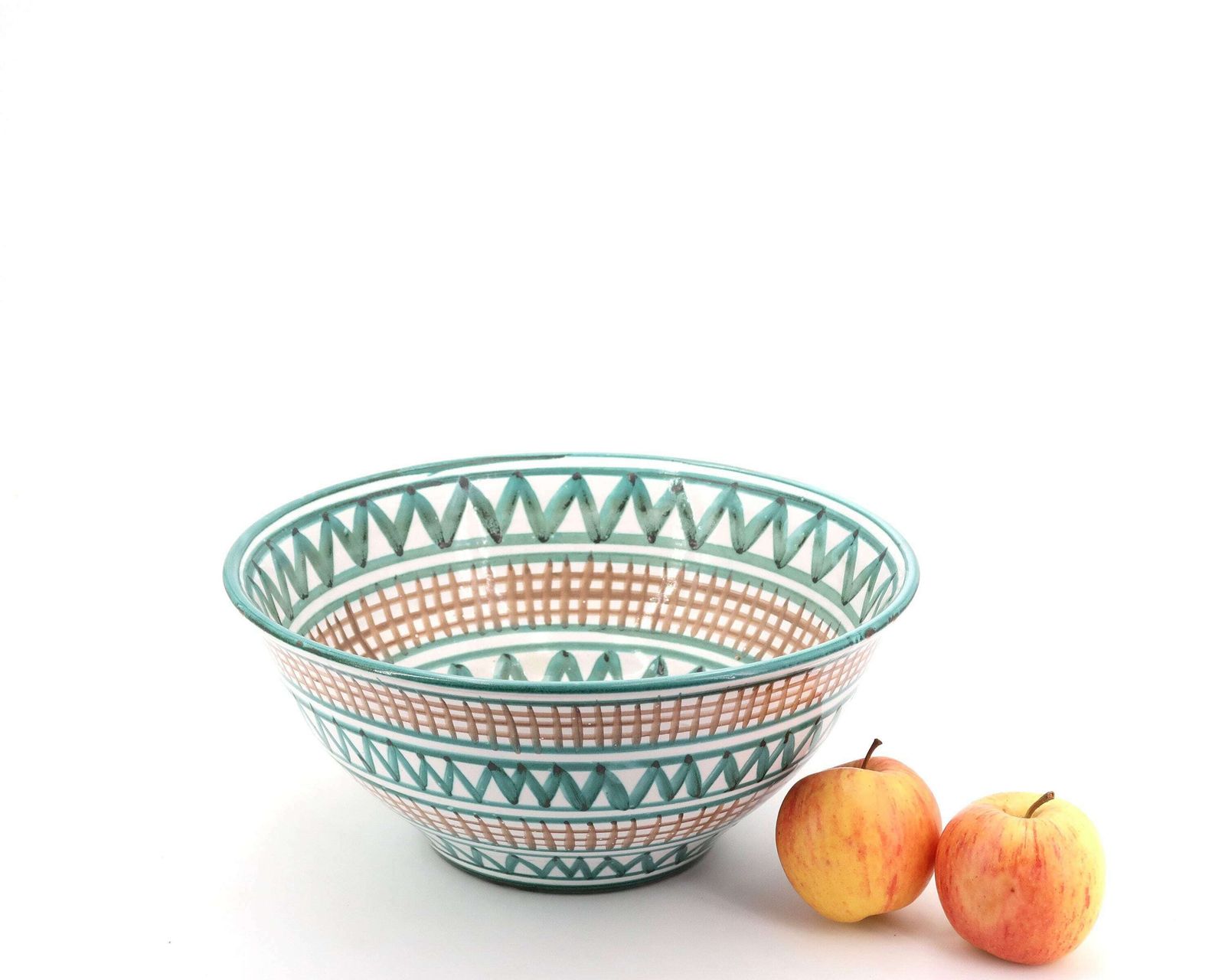 Grote Franse Keramische Saladeschaal Van Robert Picault (1919–2000), Vallauris, Jaren 1960 / Groen Blauw, Boho, Folk, Grafisch photo furniture