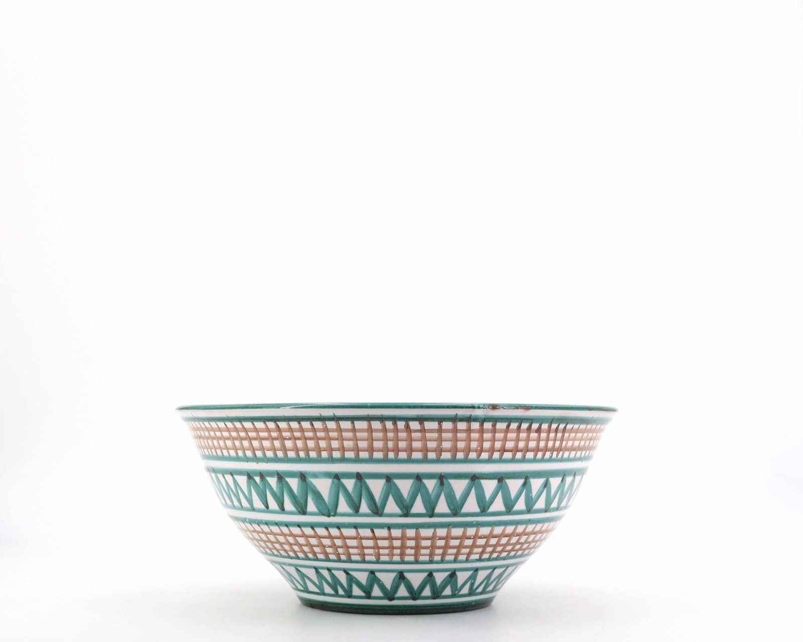 Grote Franse Keramische Saladeschaal Van Robert Picault (1919–2000), Vallauris, Jaren 1960 / Groen Blauw, Boho, Folk, Grafisch photo buy