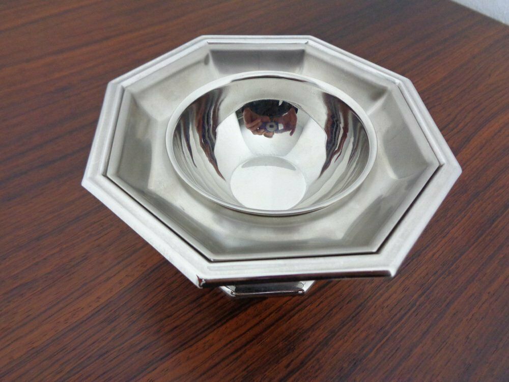 French Stainless Steel Caviar Bowl By Jean Couzon, 1970s photo Home Decor