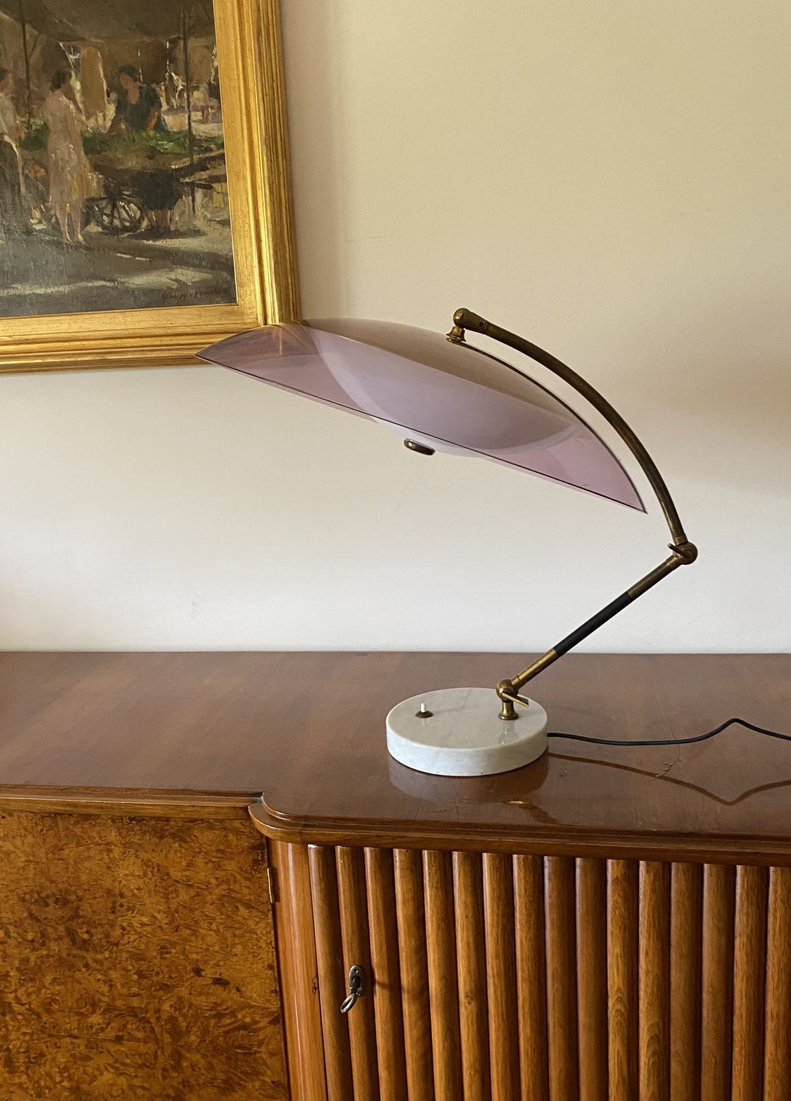 Stilux, Mod. Orleans Dome Table Lamp, Stilux Milano Italy, 1955 photo furniture