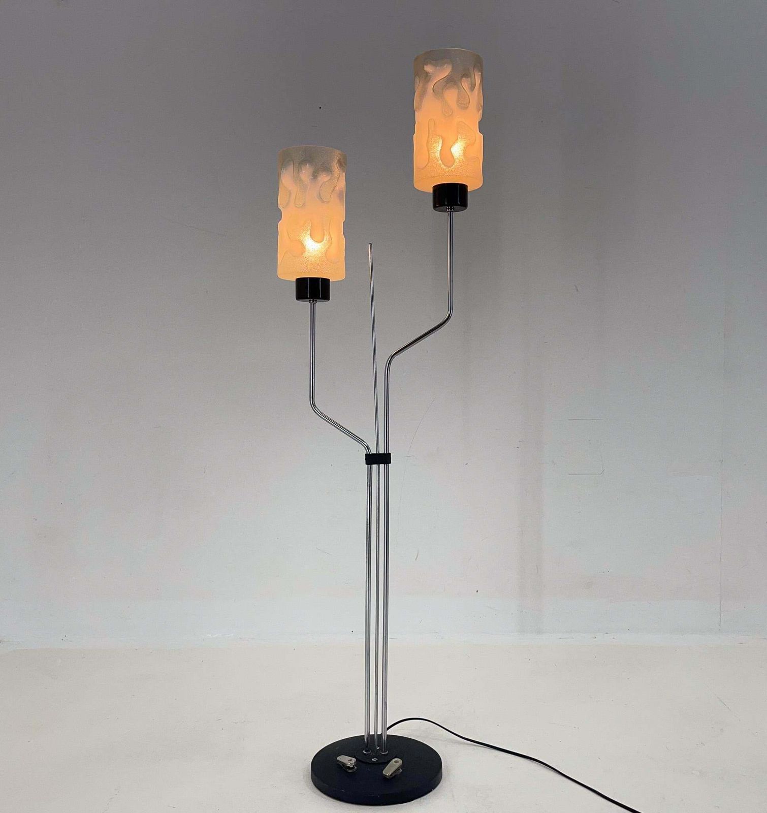 Lighting 1970s Chrome & Glass Floor Lamp By Lidokov, Labeled, Czechoslovakia photo