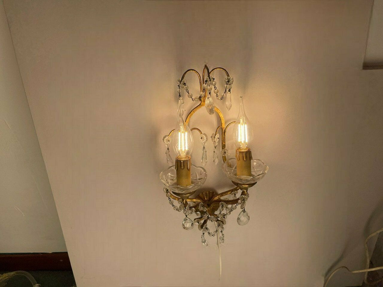 Florentine Gold Gilded Crystal Sconces Set Of 2 photo 818.0