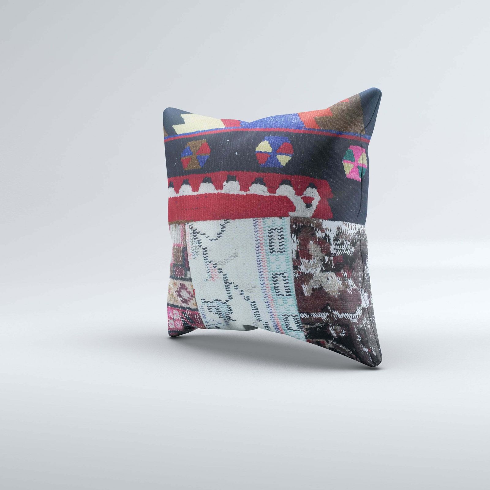 Carpet Cushion Cover, Pillow Case 50x50cm Turkish Kilim, Handmade photo for sale