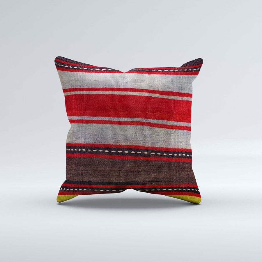 Vintage Turkish Kilim Cushion Cover 50x50 Cm Square Wool Kelim Pillowcase 50452