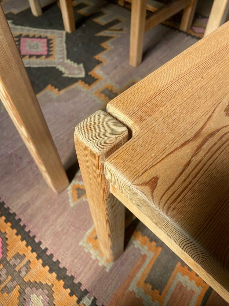 Hongisto Dining Set In Solid Pine By Ilmari Tapiovaara For Laukaan Puu, 1960s, Set Of 5 photo vinterior