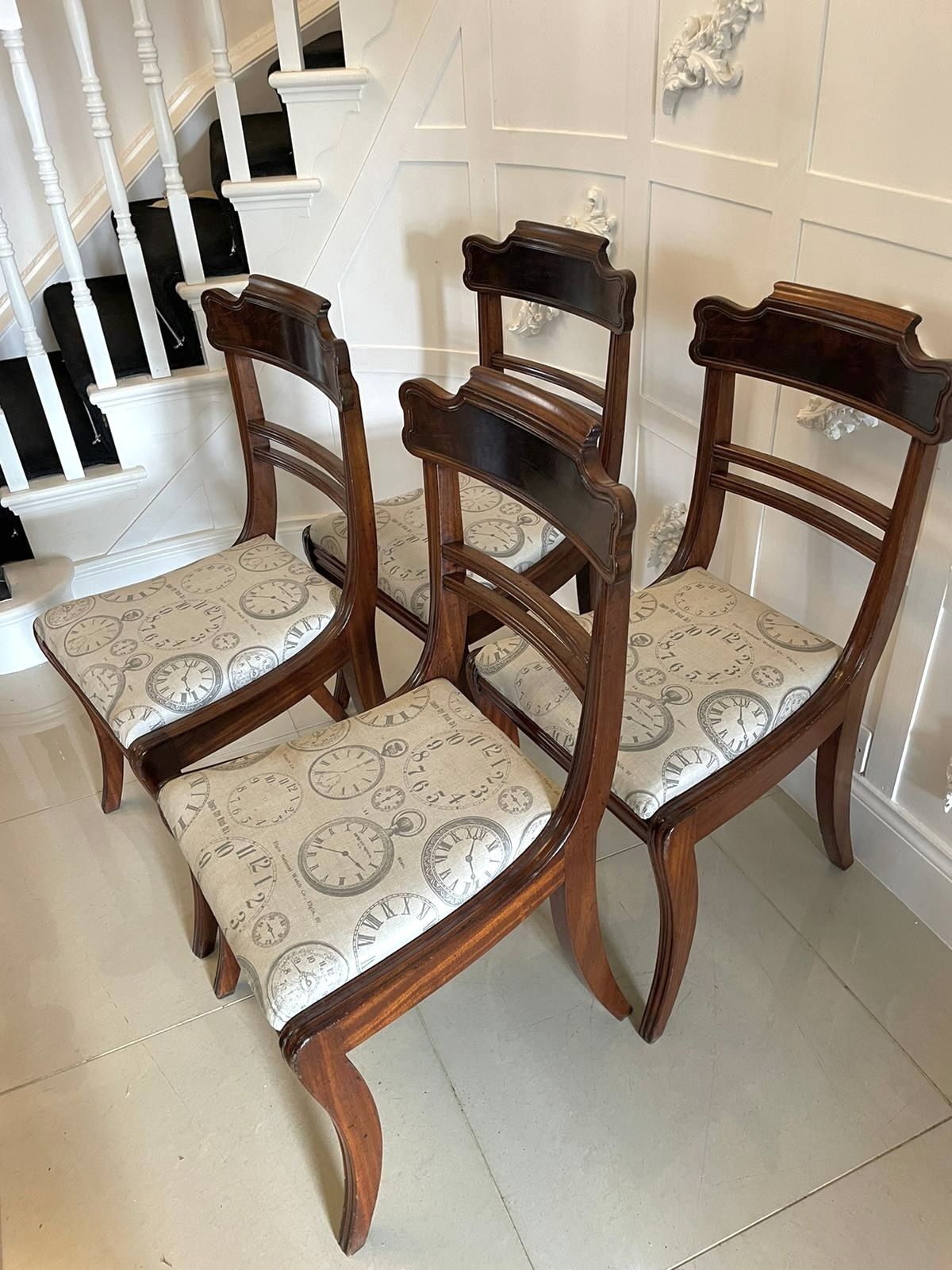 Quality Set Of Four Antique Mahogany Dining Chairs photo vintage