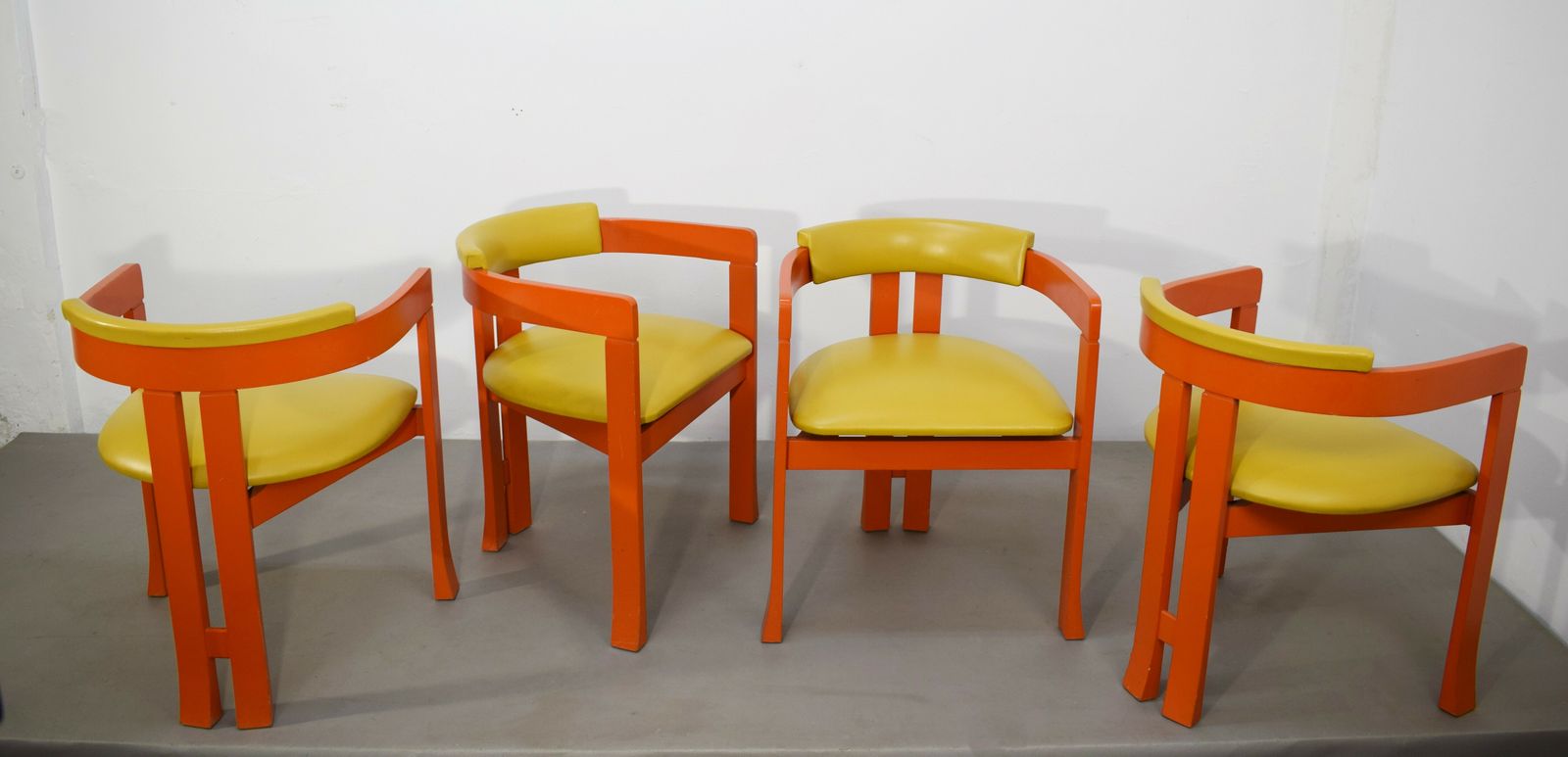 Set Of 4 Italian Chairs, Pi  Greco Style, 1960s