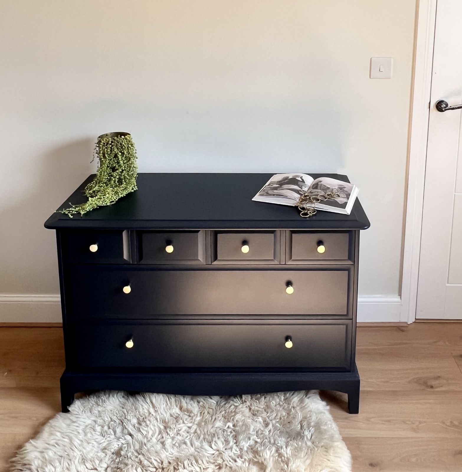 Stag Chest Of 6 Drawers In Navy