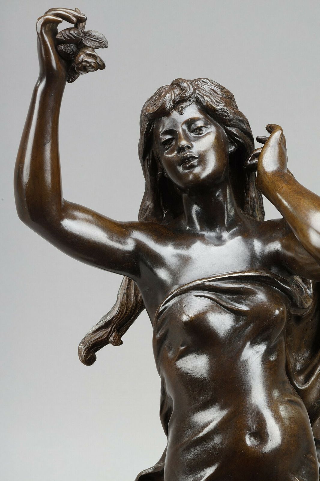 photo for sale "L'aurore" (Dawn): Shaded Brown Red Patina Bronze Proof, After Hippolyte Moreau