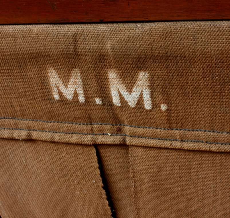 Child's Deckchair. Small Canvas Campaign Military Deck Chair. M.M C1900. photo vinterior