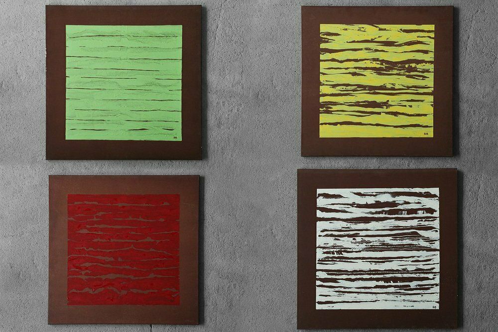 Ewa Söderström, Four Seasons, Oil Paintings On Canvas, 1970s, Framed, Set Of 4