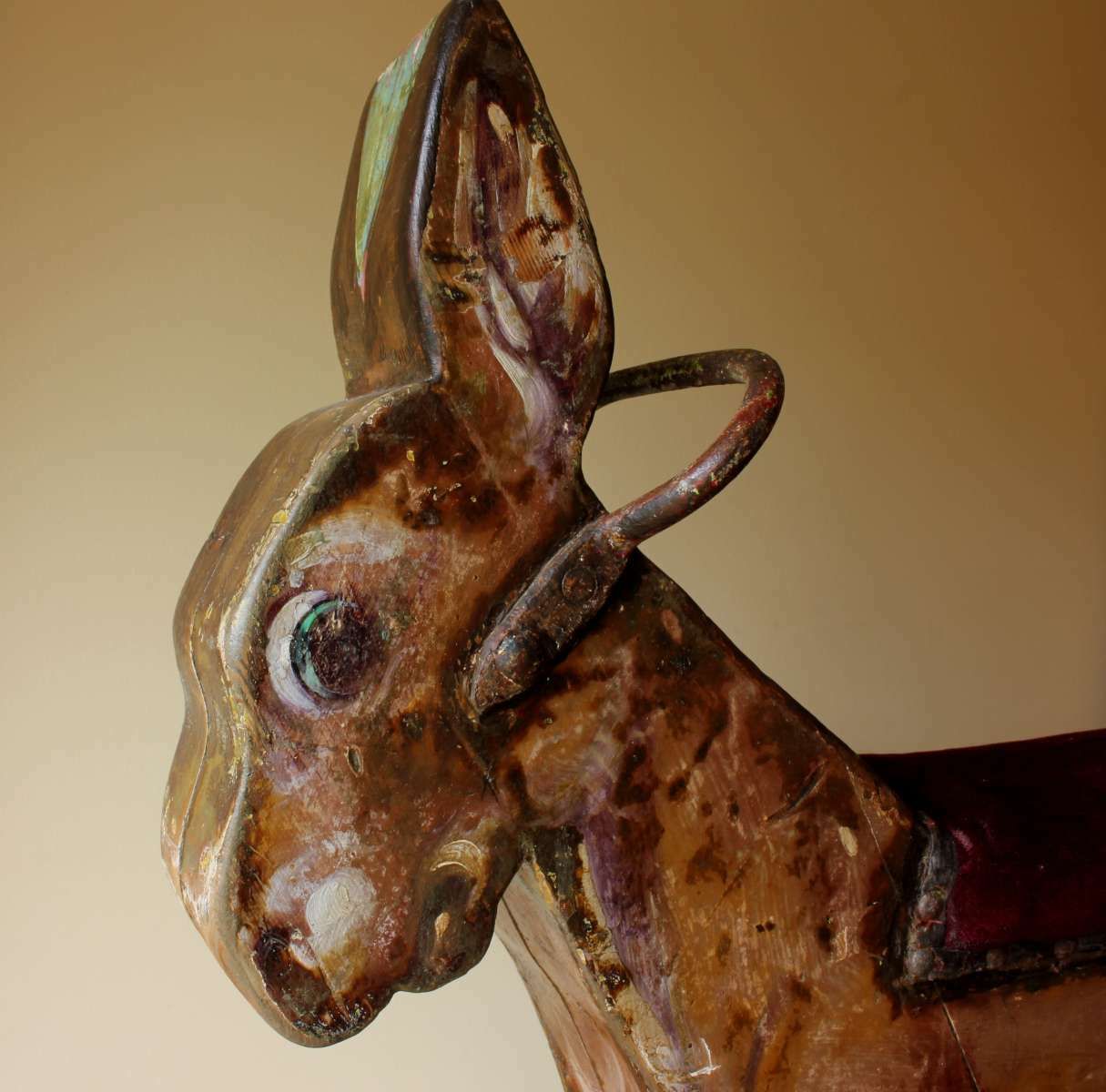 photo furniture Fairground Carousel Ride. Cox Family Noah's Ark Showground Donkey. C1930.