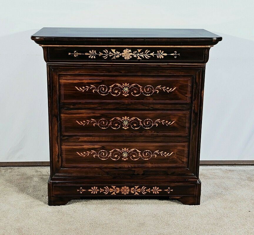 Small Commode Marquetry, Charles X Period – Early 19th Century photo furniture