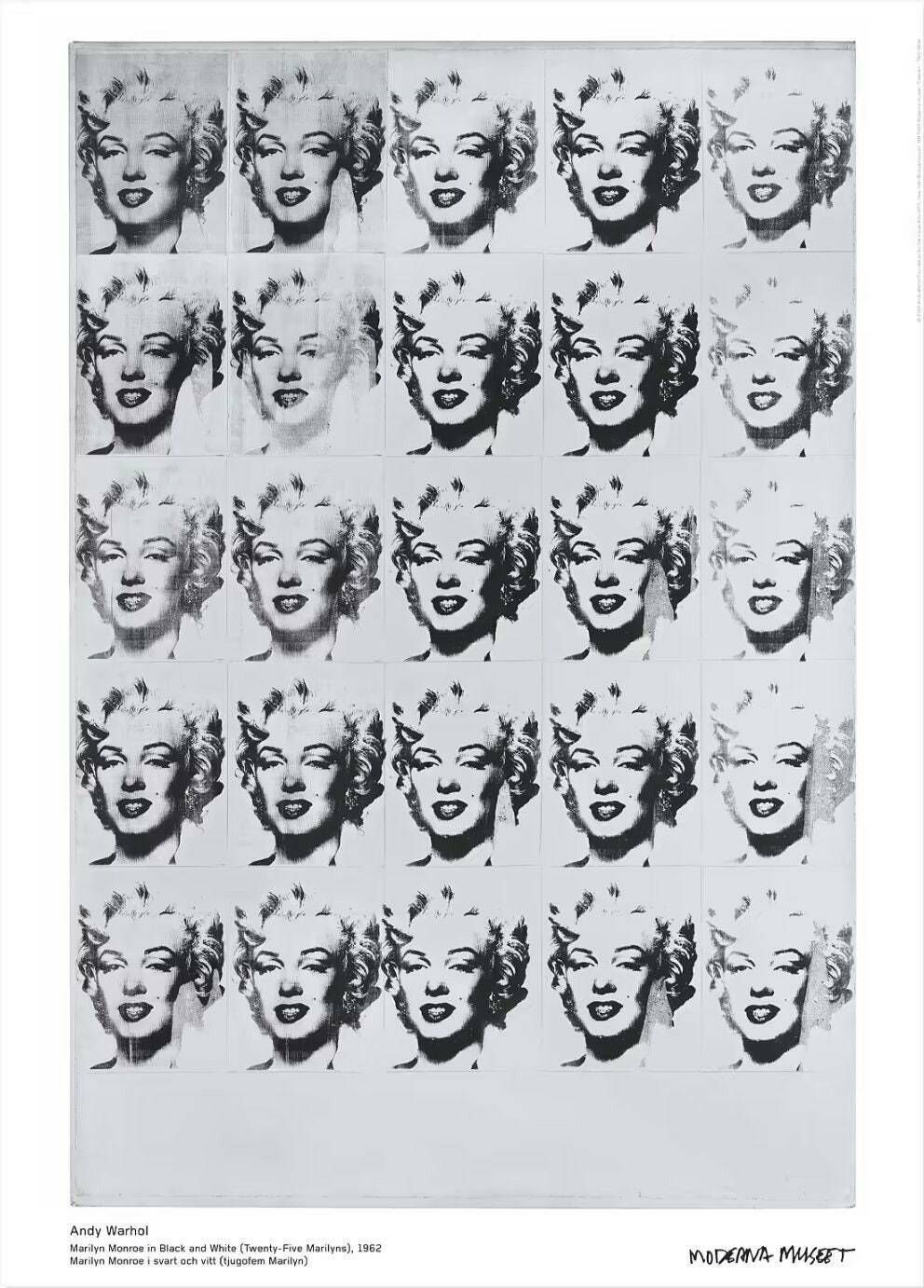 Original Andy Warhol Museum Poster   Marilyn In Black And White   Stunning Exhibition Authentic Print