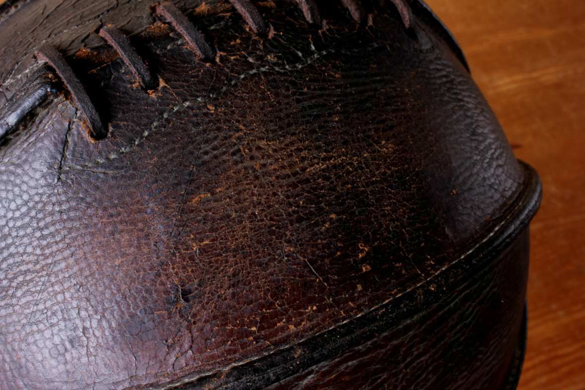 Antique 8 Panel Laced Leather Basketball. Spalding Outseam Ball. C1915. photo vintage