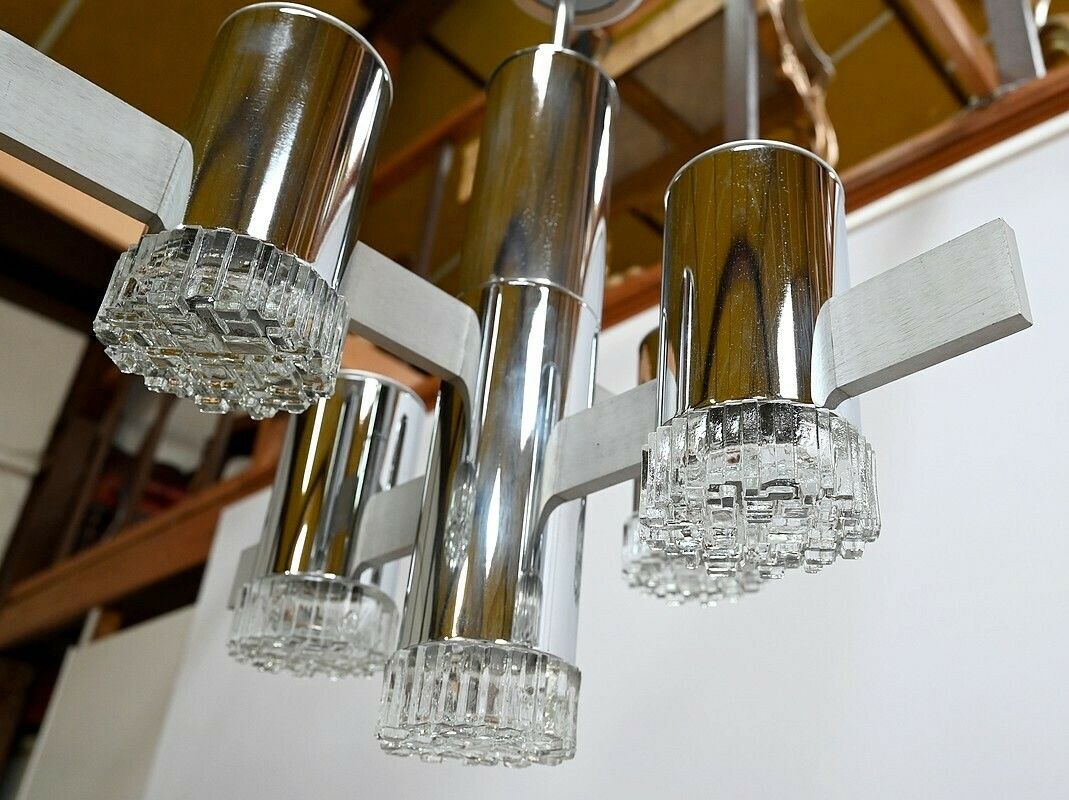 Modernist Chandelier, Gaetano Sciolari, Italy – 1960 photo vinterior