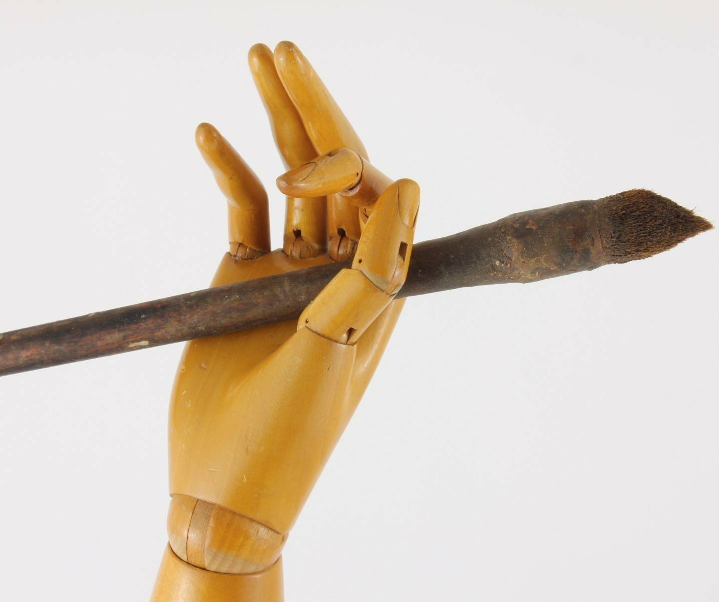 Articulated Mannequin Hand Glove Stand. Wood Jointed Finger Ring Display. photo vintage