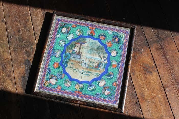photo furniture 19thc Circa 1840 Watercolour Gouache Chinese Guangdong School The Lotus Harvest