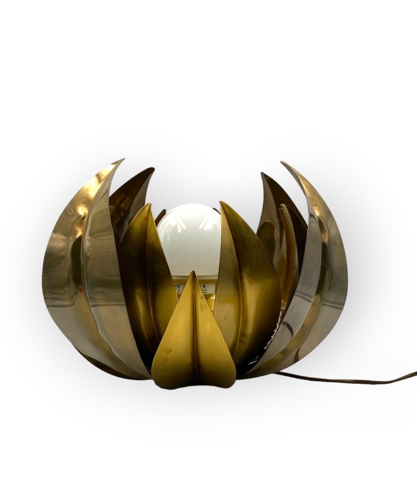 photo furniture Lotus Flower Brass Floor/Table Lamp, Attr. Bottega Gadda, Italy, 1970