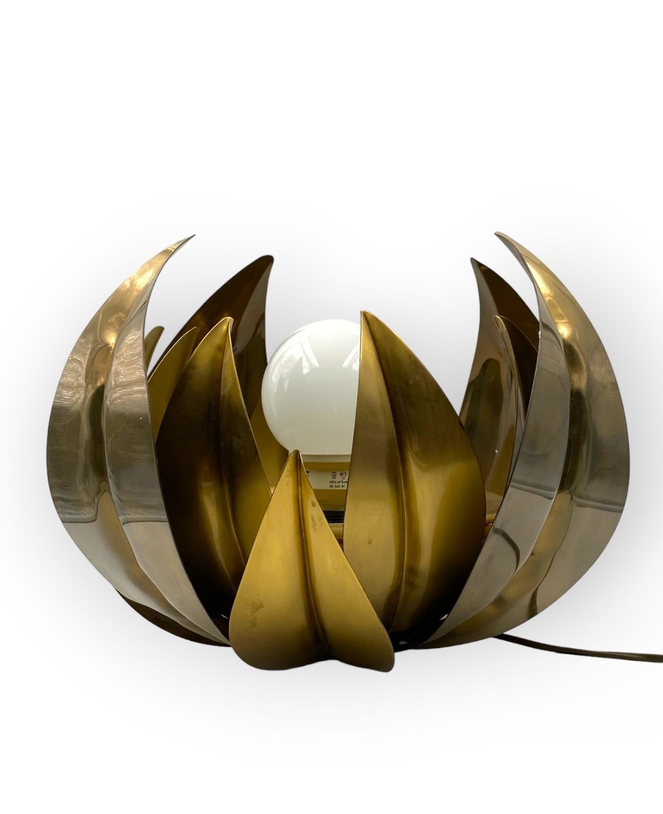 photo buy Lotus Flower Brass Floor/Table Lamp, Attr. Bottega Gadda, Italy, 1970