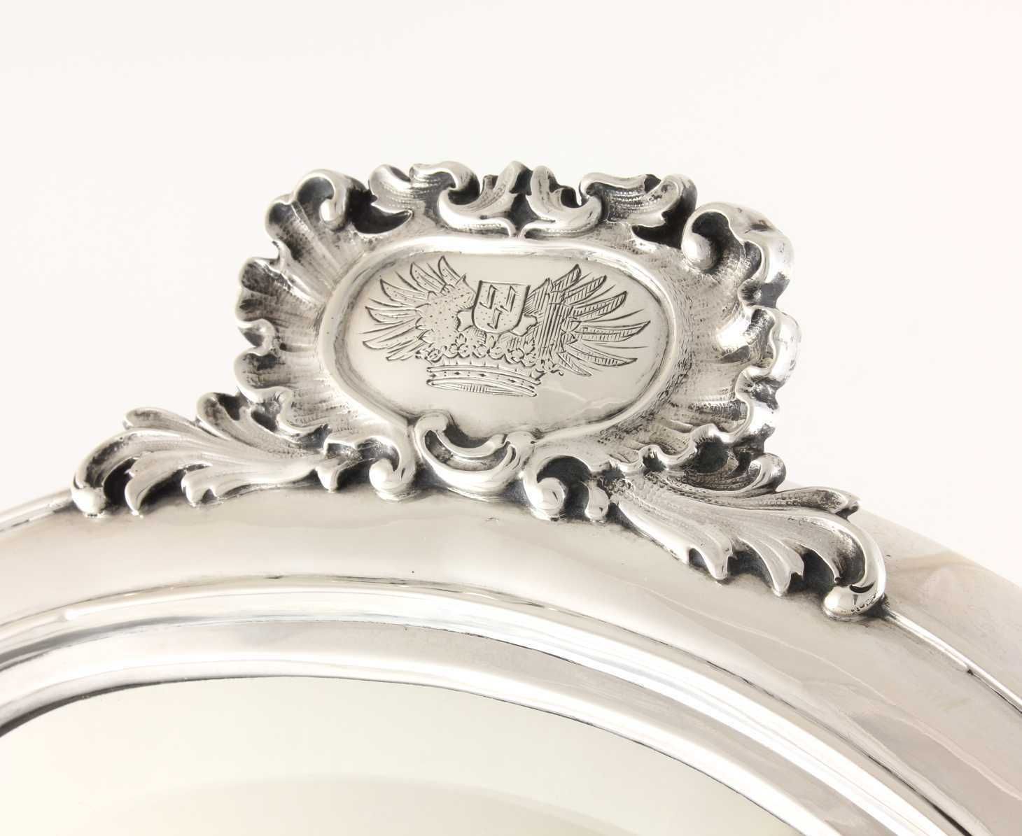 German 900 Silver Easel Dressing Table Mirror. Elimeyer Dresden. C1900. photo vintage