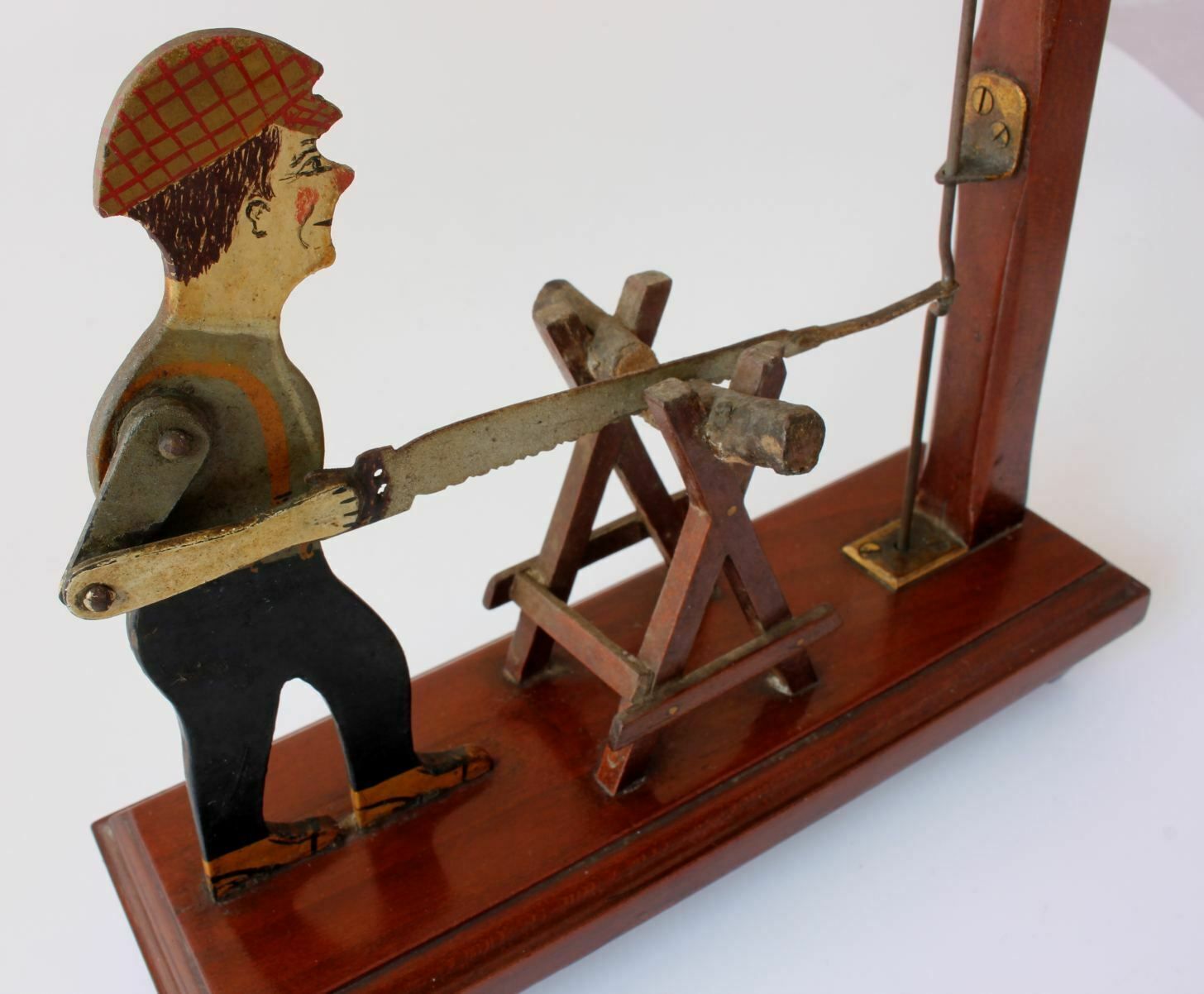 photo furniture Folk Art Wood Cutter Whirligig. Hand Made Wind Toy Sawing Man. 1932.