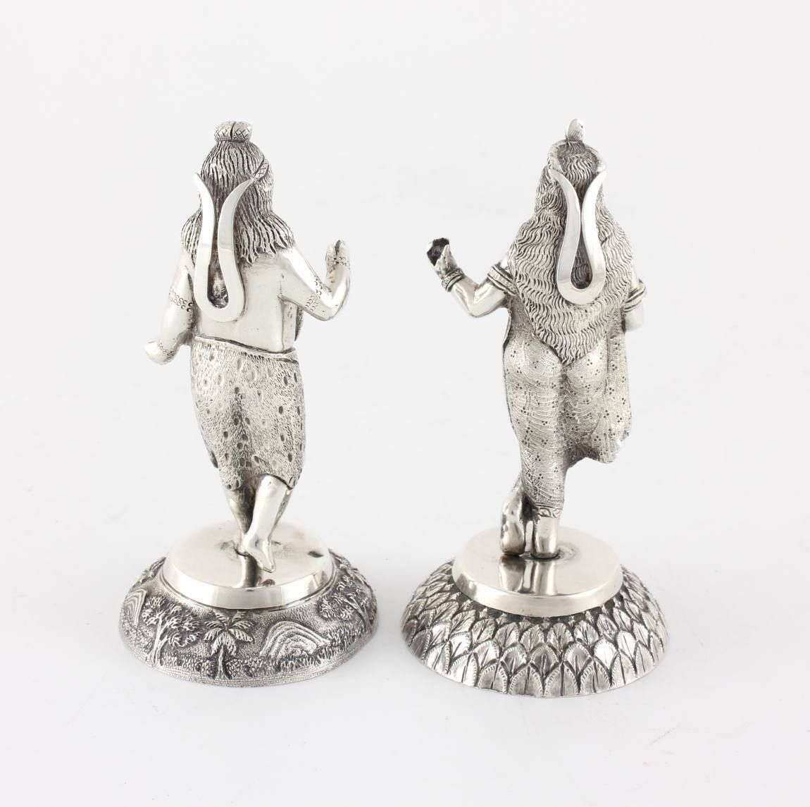 Indian Silver Figure Menu Holders. Photo Card Clips. Tp Dass Calcutta. C1880. photo for sale
