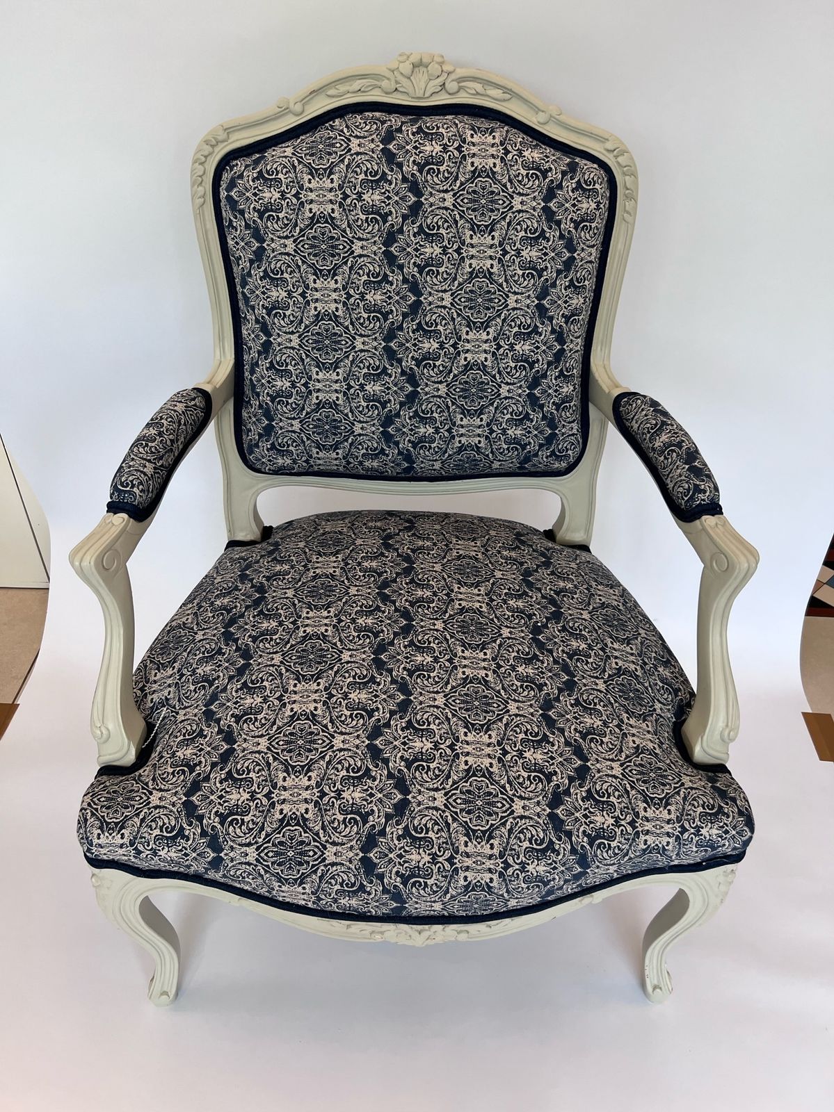 Carved Wood And Upholstery Armchair