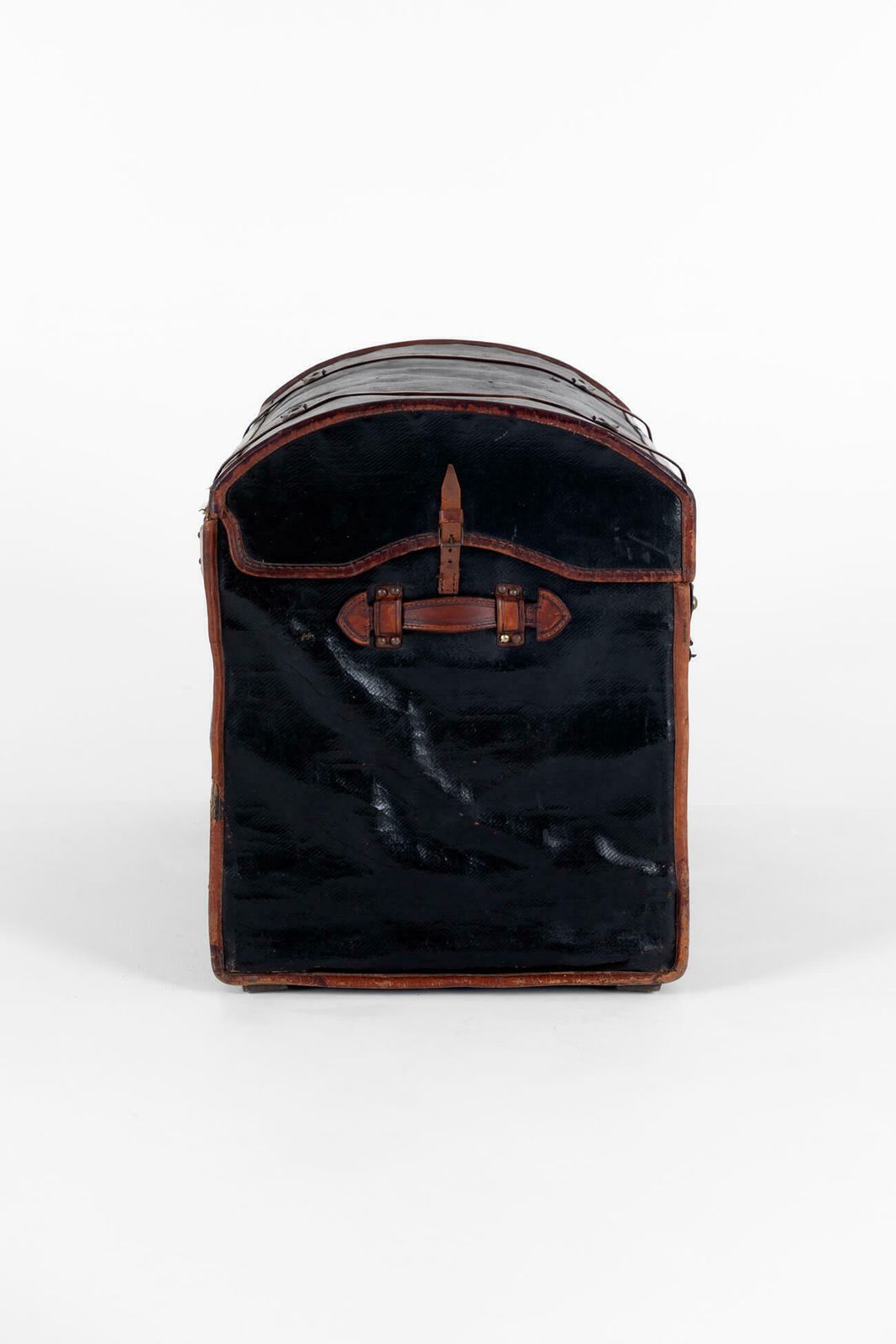 Large Leather Steamer Trunk, 1800s photo furniture