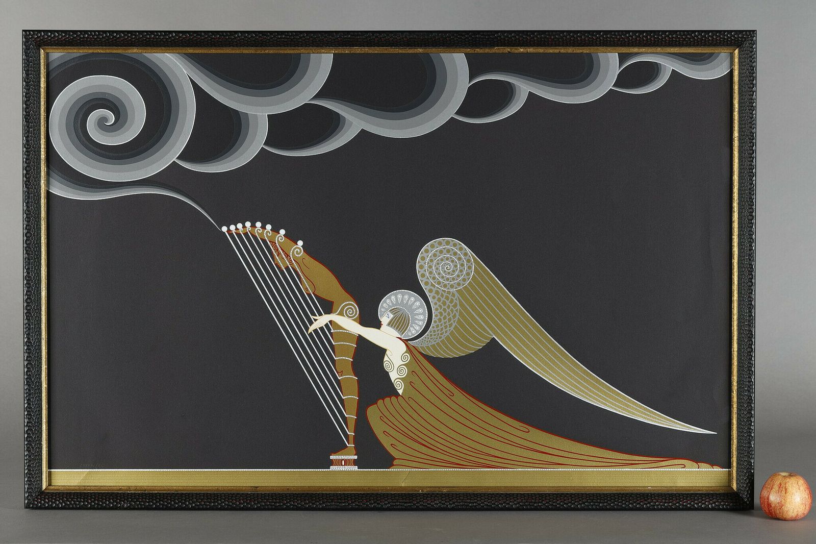 L'ange à La Harpe, Color Lithograph By Erté (1892 1990). photo for sale