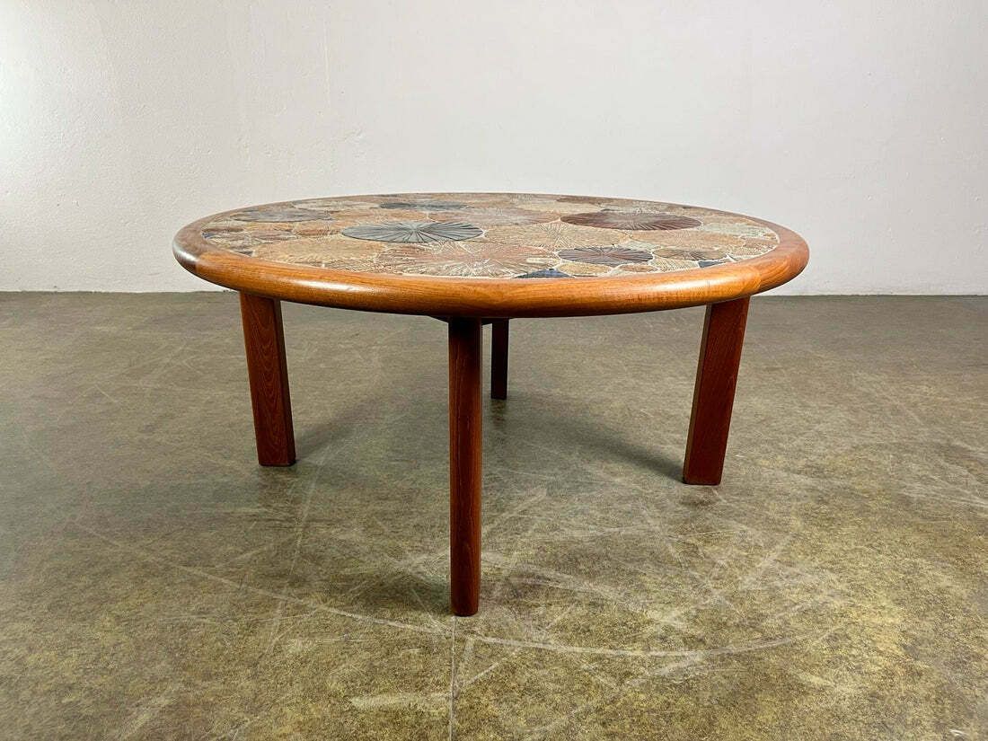 Coffee Table Tue Poulsen Haslev Teak Ceramic Tiles Mid Century photo vinterior