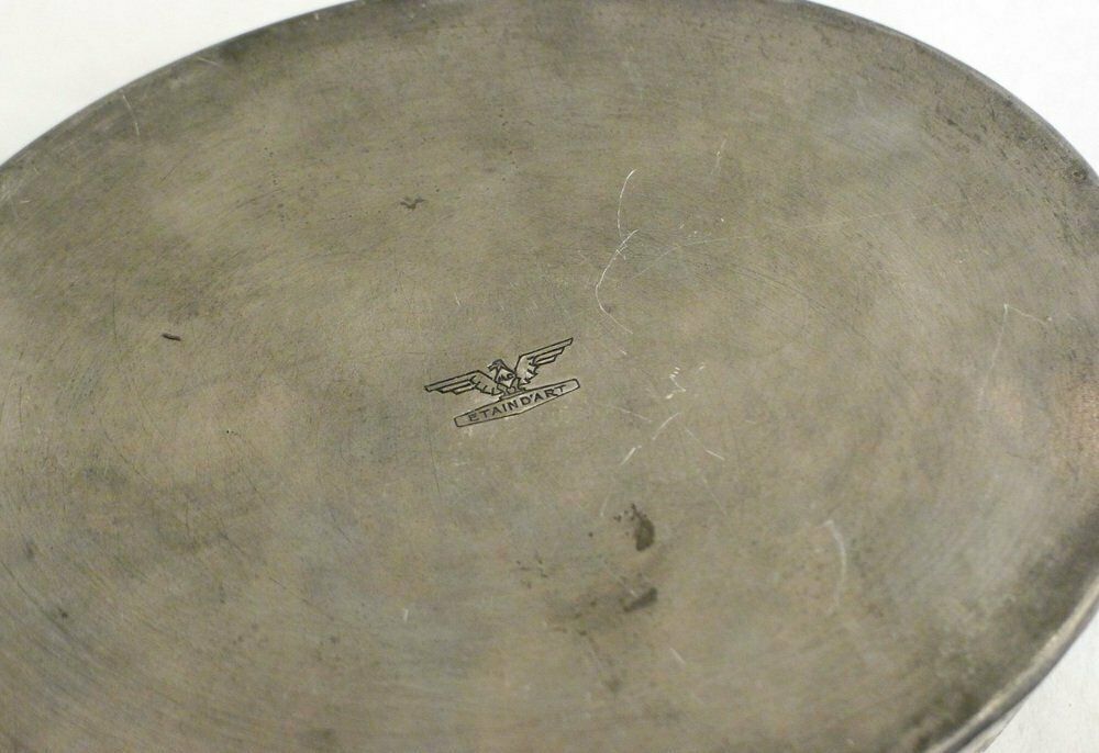 Art Deco Oval Box With Geometric Pewter Decor By Charles 1930s photo for sale