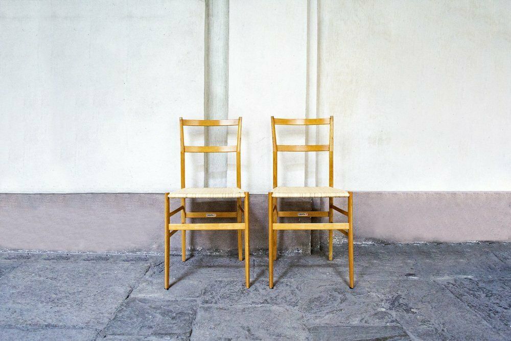 699 Superleggera Eetkamerstoelen Van Gio Ponti Voor Cassina, Italië, Jaren 1970, Set Van 2