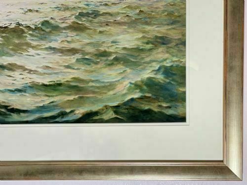 Large James Aitken Watercolour, Seascape, In The Mersey photo furniture