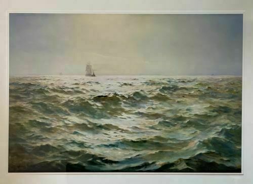 Large James Aitken Watercolour, Seascape, In The Mersey photo Art