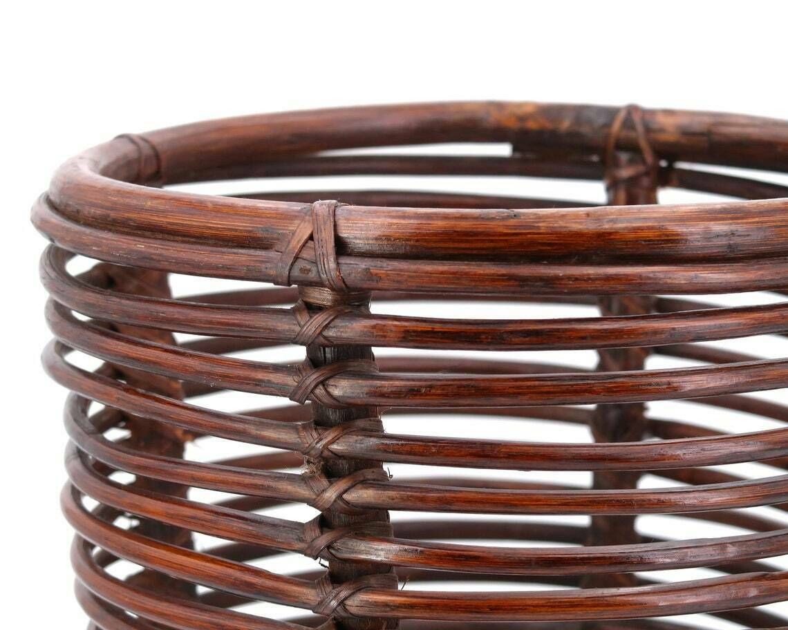 French Dark Bamboo Planter, 1960s / Mid Century Modern, Plant Stand, France, Rattan photo Garden Decor