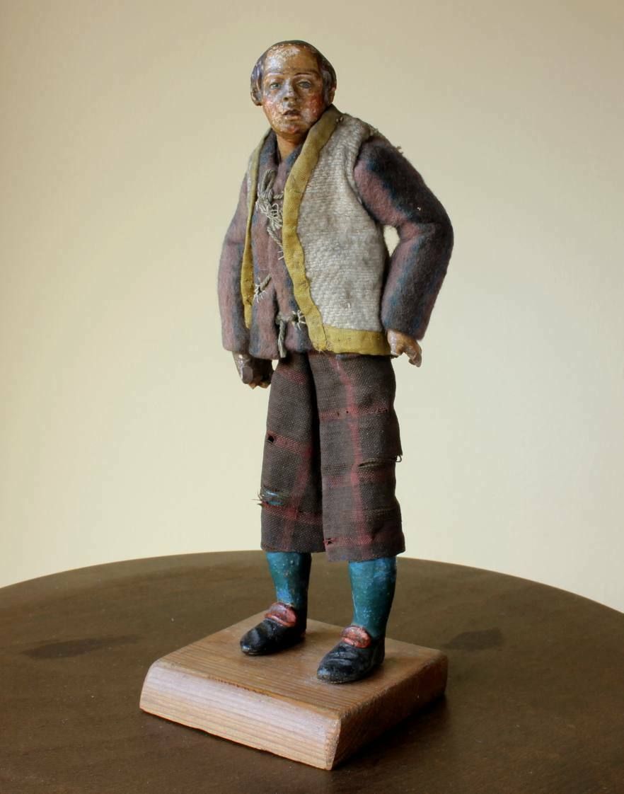 Antique Neapolitan Nativity Clay Shepherd Crib Figure. 19th Century. photo 310.0