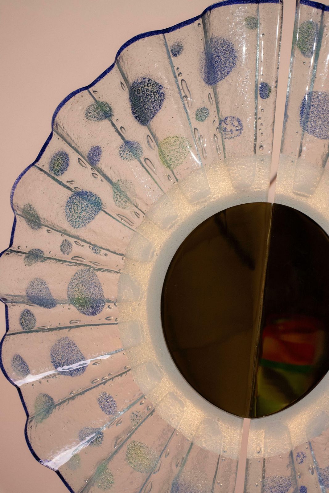 Blue Murano Glass Pendant In The Shape Of A Fan, 1970s photo for sale