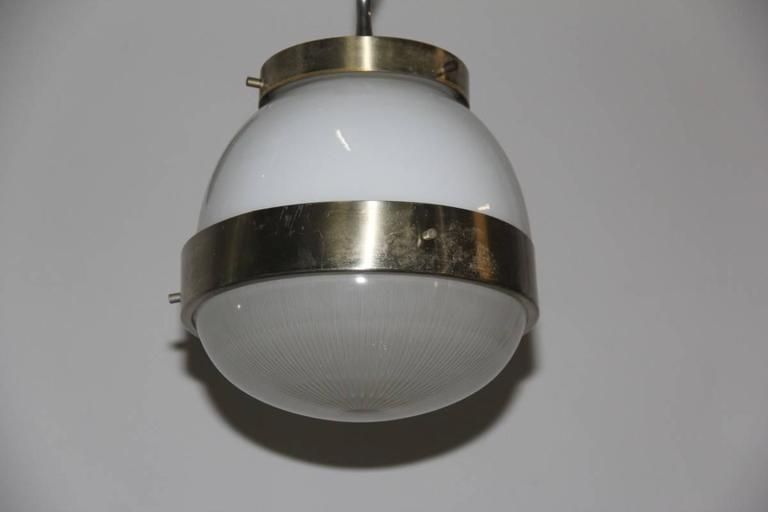 Pair Of Delta Ceiling Lamp Round Artemide Sergio Mazza Italian Design, 1960s photo for sale