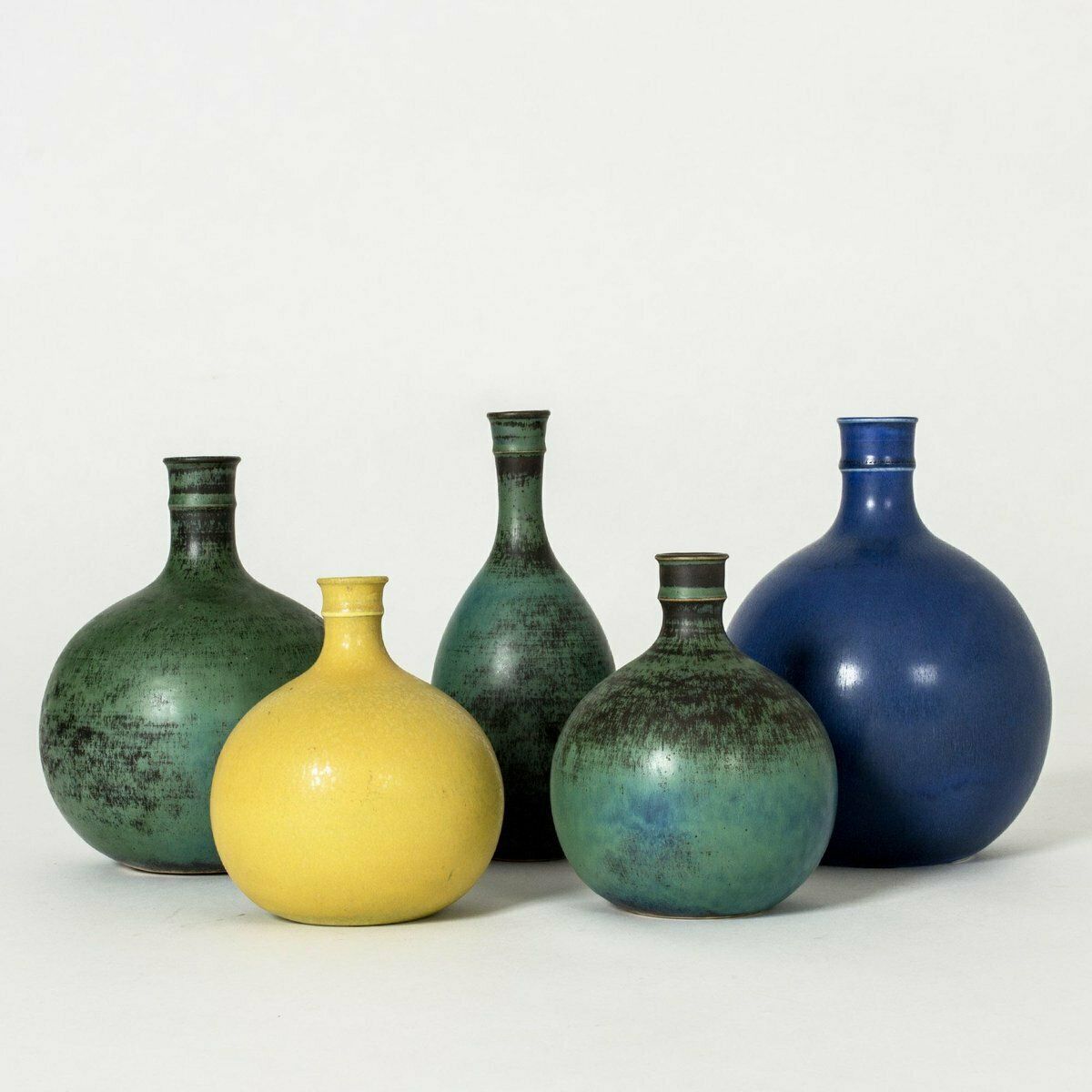 Vases By Stig Lindberg From Gustavsberg, 1960s, Set Of 5